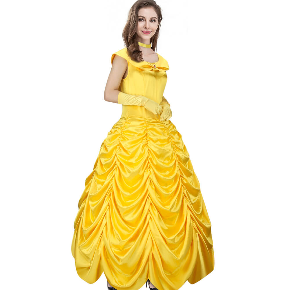 Beauty and the Beast Film Princess Belle Yellow Dress Cosplay