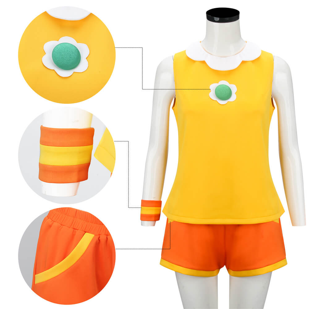 Mario Tennis Aces Princess Daisy Cosplay Costume (In Stock) Vikidoky