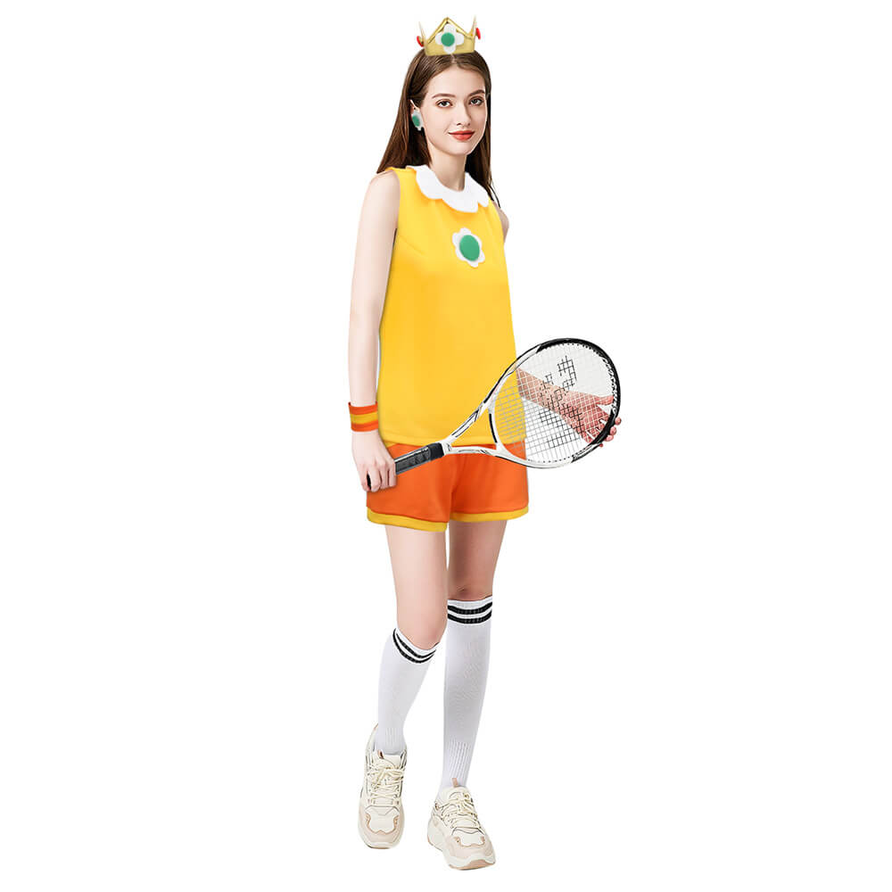 Mario Tennis Aces Princess Daisy Cosplay Costume (In Stock) Vikidoky