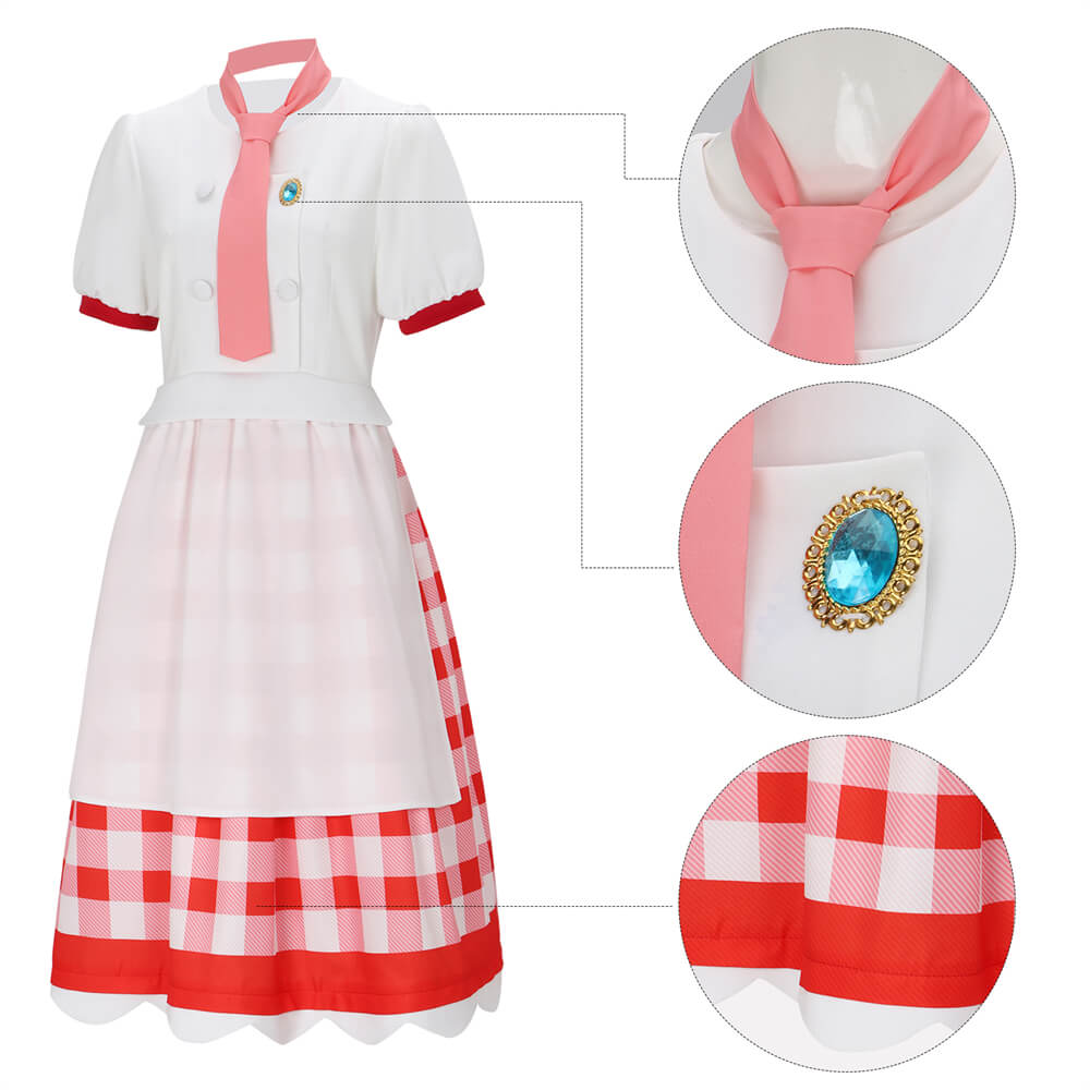 Princess Peach Showtime Patissier Peach Cosplay Costume Vikidoky