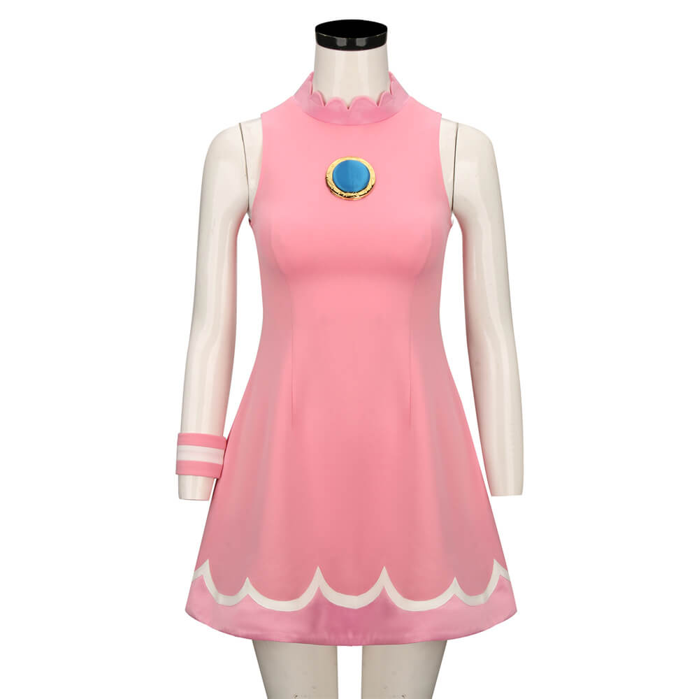 Mario Tennis Aces Princess Peach Dress Cosplay Costume (In Stock) Vikidoky