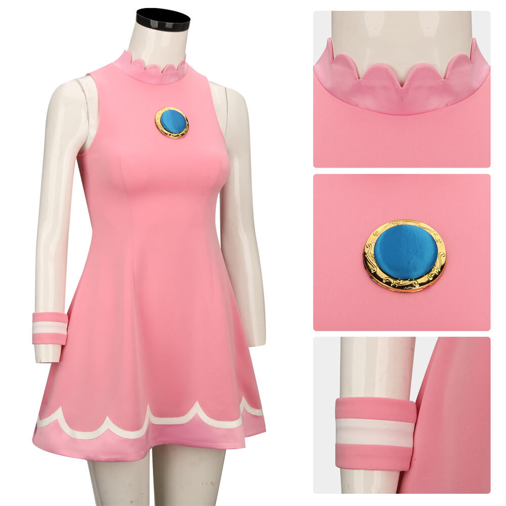 Mario Tennis Aces Princess Peach Dress Cosplay Costume (In Stock) Vikidoky