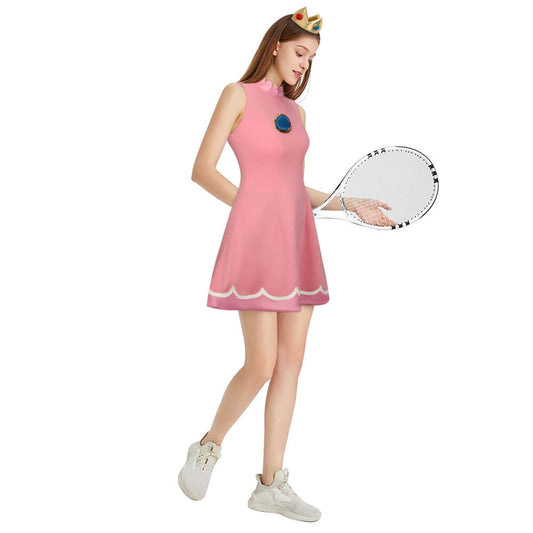 Mario Tennis Aces Princess Peach Dress Cosplay Costume (In Stock) Vikidoky