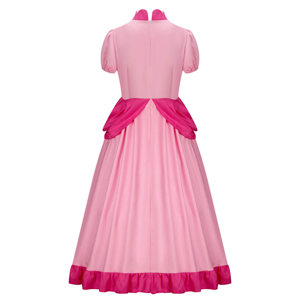 Princess Peach Costume Dress Super Mario Cosplay Vikidoky
