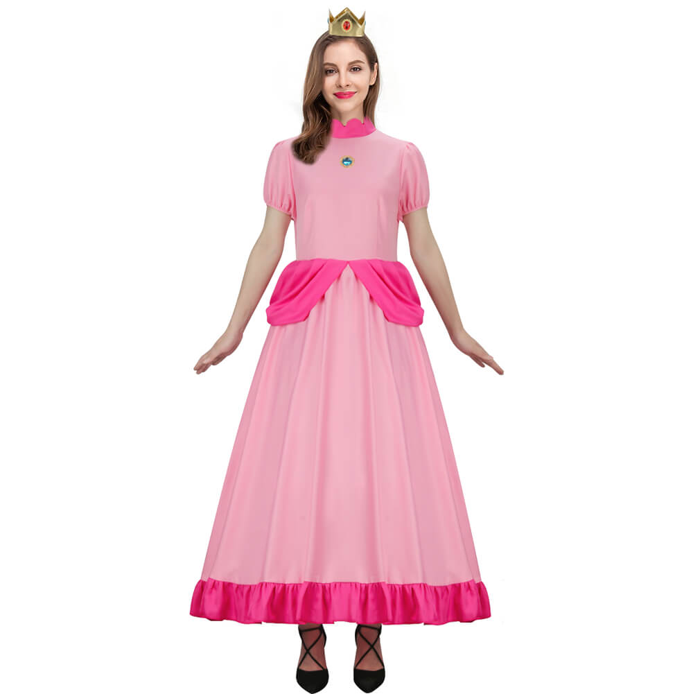 princess peach costume dress Princess Peach Costume for Girls,Super Brothers Princess Peach Dress for Kids Cosplay Halloween Party Dress Up 2026