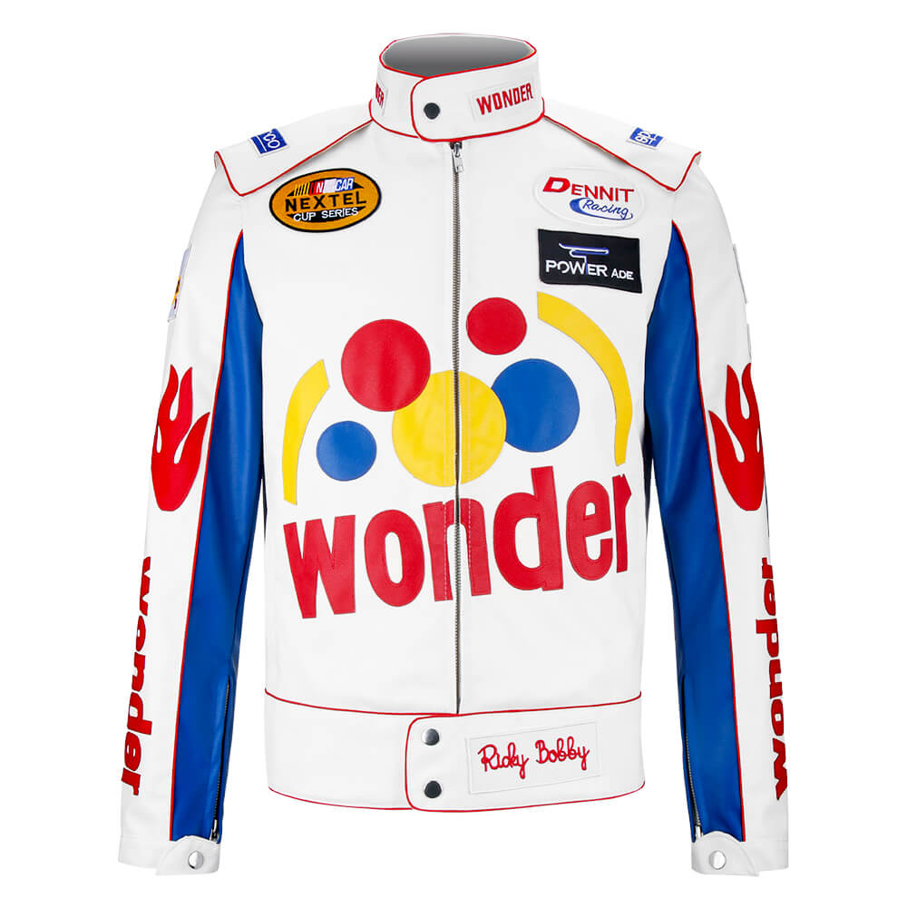 Ricky Bobby Faux Leather Jacket Wonder Racing Suit Talladega Nights