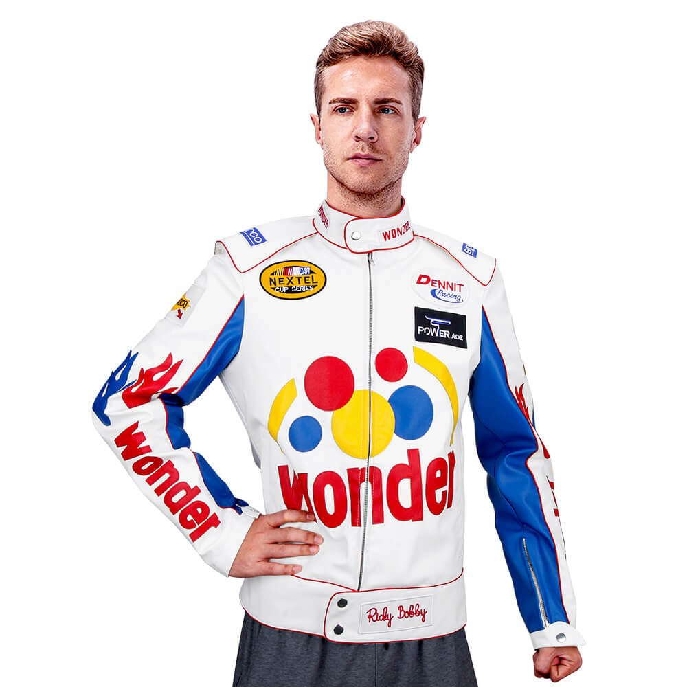 Ricky Bobby Faux Leather Jacket Wonder Racing Suit Talladega Nights (S-XL Ready to Ship) Vikidoky