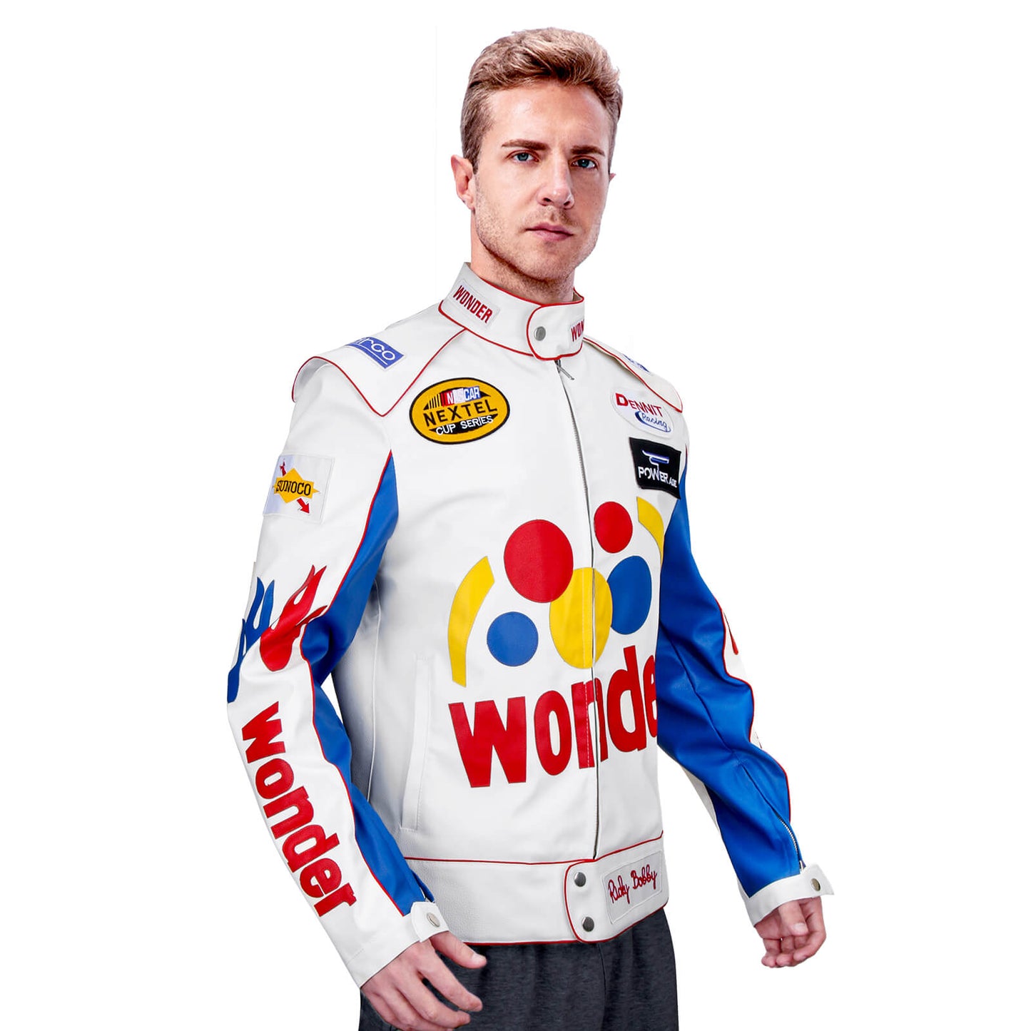 Ricky Bobby Faux Leather Jacket Wonder Racing Suit Talladega Nights