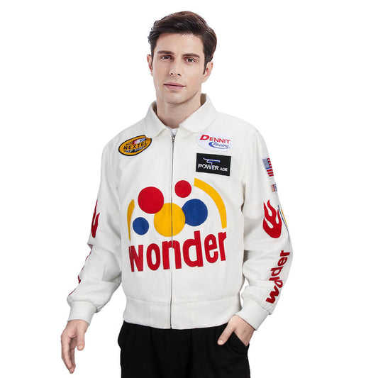 Ricky Bobby White Jacket Wonder Racing Suit Cosplay Costume Talladega Nights Vikidoky