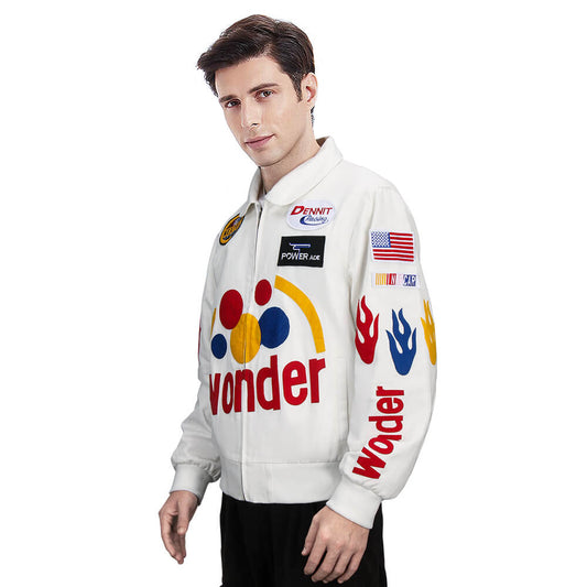 Ricky Bobby White Jacket Wonder Racing Suit Cosplay Costume Talladega Nights Vikidoky