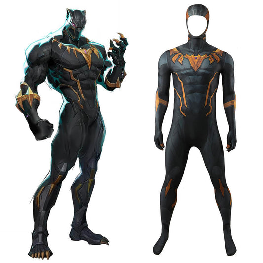 Rivals Black Panther Cosplay Costume Jumpsuit Mask - VikiDoky