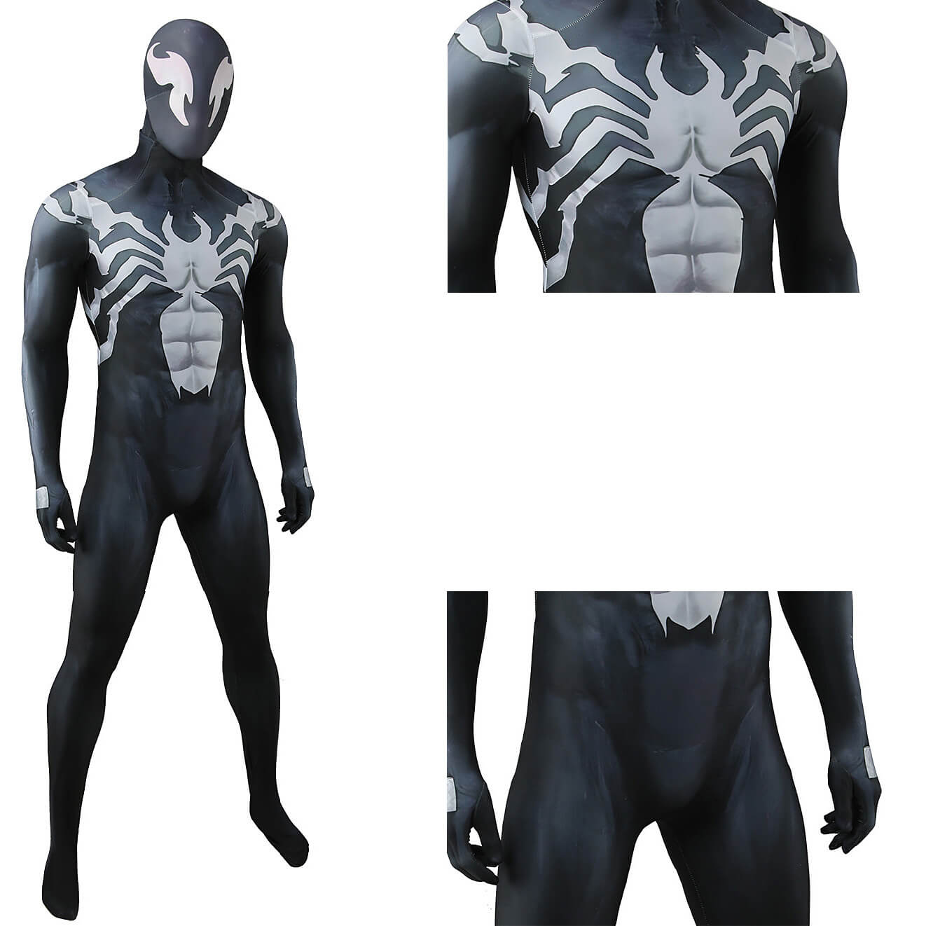 Rivals Venom Cosplay Costume Printed Jumpsuit Mask