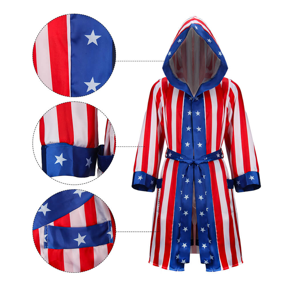 Rocky American Flag Boxer Costume Cosplay