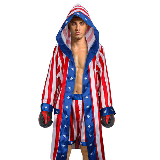 Rocky American Flag Boxer Costume Cosplay Vikidoky