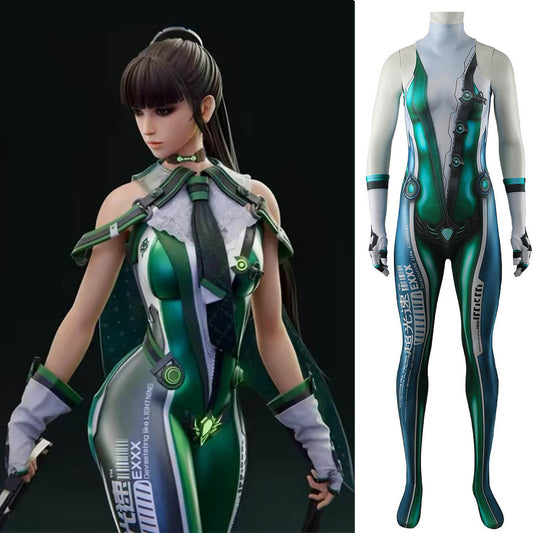 Stellar Blade Eve Cosplay Costume Jumpsuit Printed Style - VikiDoky