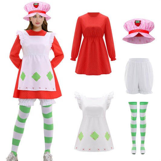 Strawberry Shortcake 1980 Cosplay Costume Classic Style Vikidoky