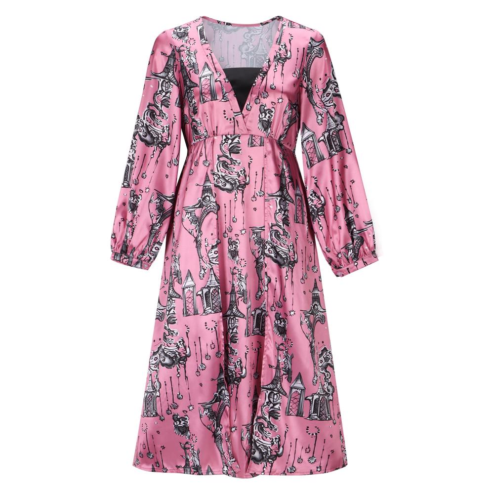 The White Lotus Season 3 Tanya McQuoid Cosplay Costume Pink Dress - VikiDoky