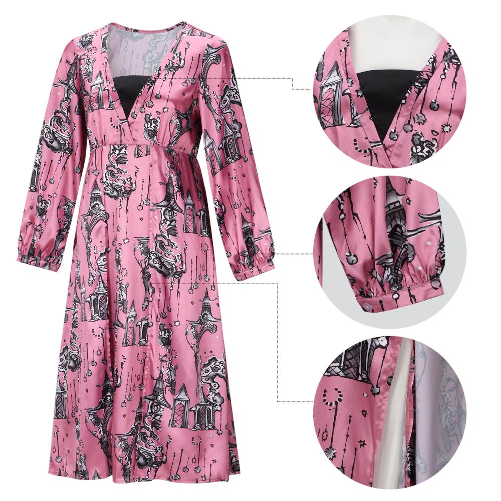 The White Lotus Season 3 Tanya McQuoid Cosplay Costume Pink Dress - VikiDoky