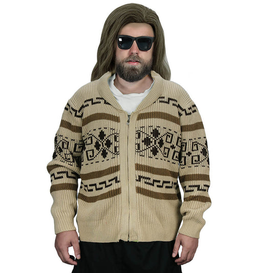 The Dude Sweater The Big Lebowski Jeffrey Zip Up Coat Vikidoky