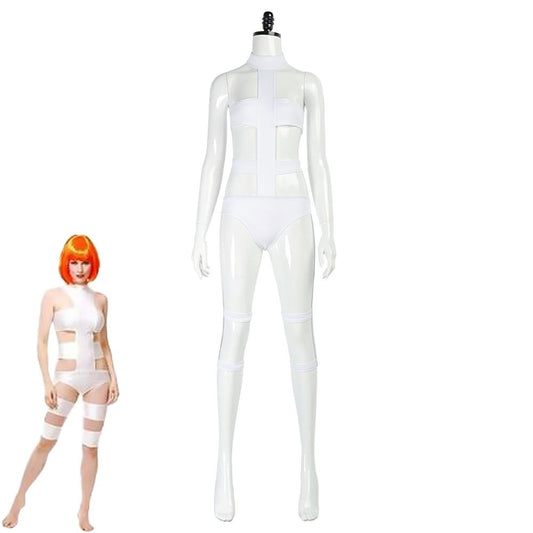 The Fifth 5th Element Leeloo White Cosplay Costume Bandages Suit