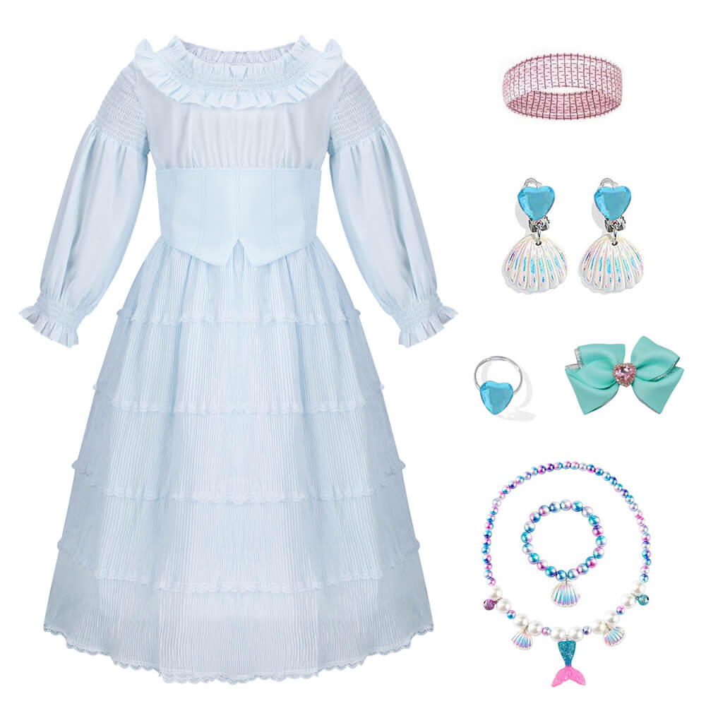 Ariel 2023 Blue Dress for Girls The Little Mermaid Cosplay
