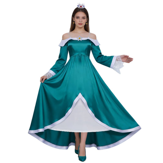 Rosalina Princess Dress Cosplay Costume The Super Mario Galaxy Movie for Women Kids