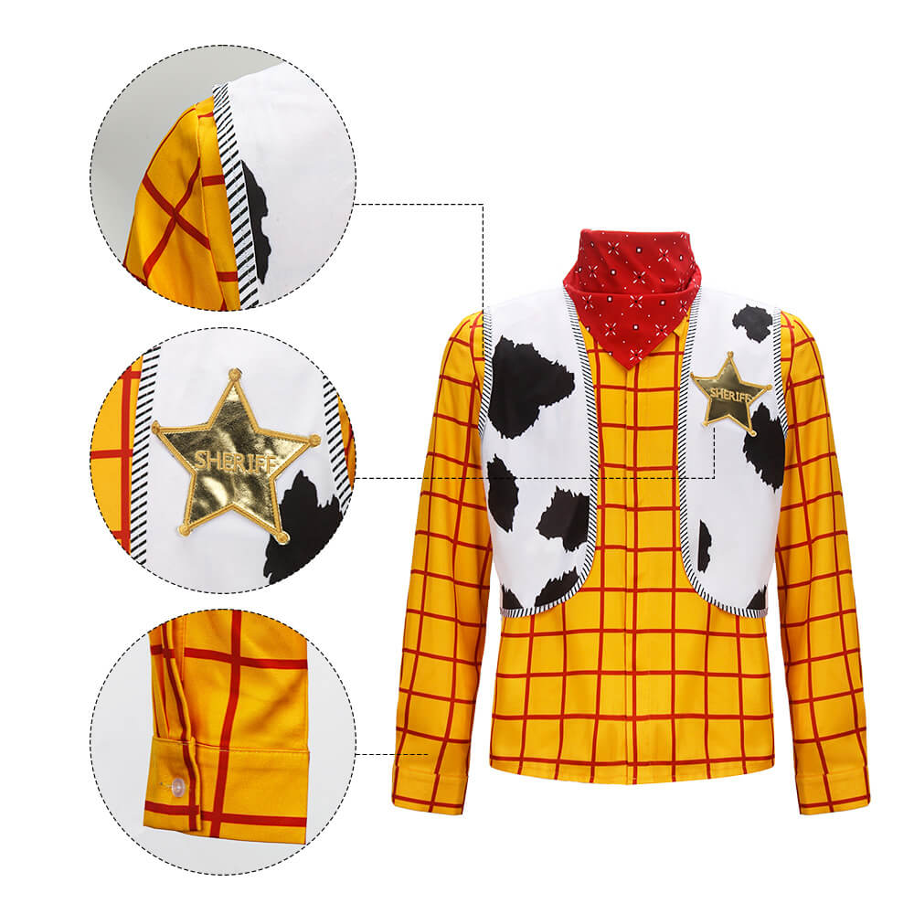 Toy Story Woody Cosplay Costume Cowboy Tops (Ready to Ship) Vikidoky
