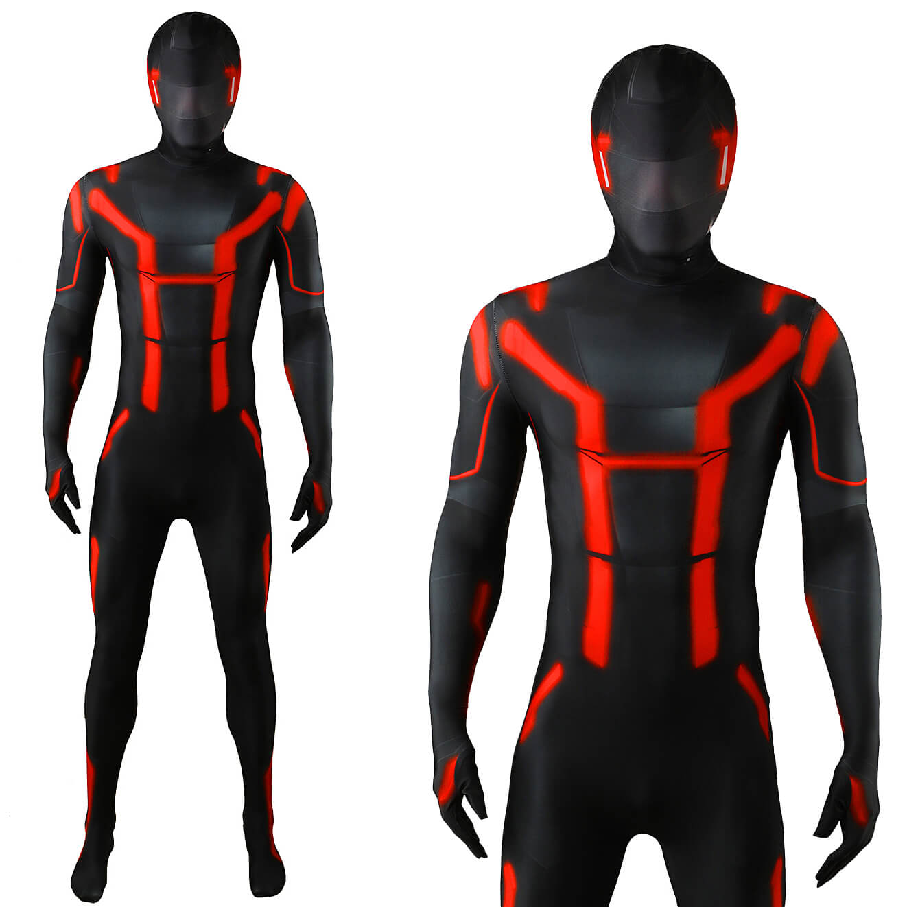 Tron: Ares Cosplay Costume Printed Bodysuit Mask