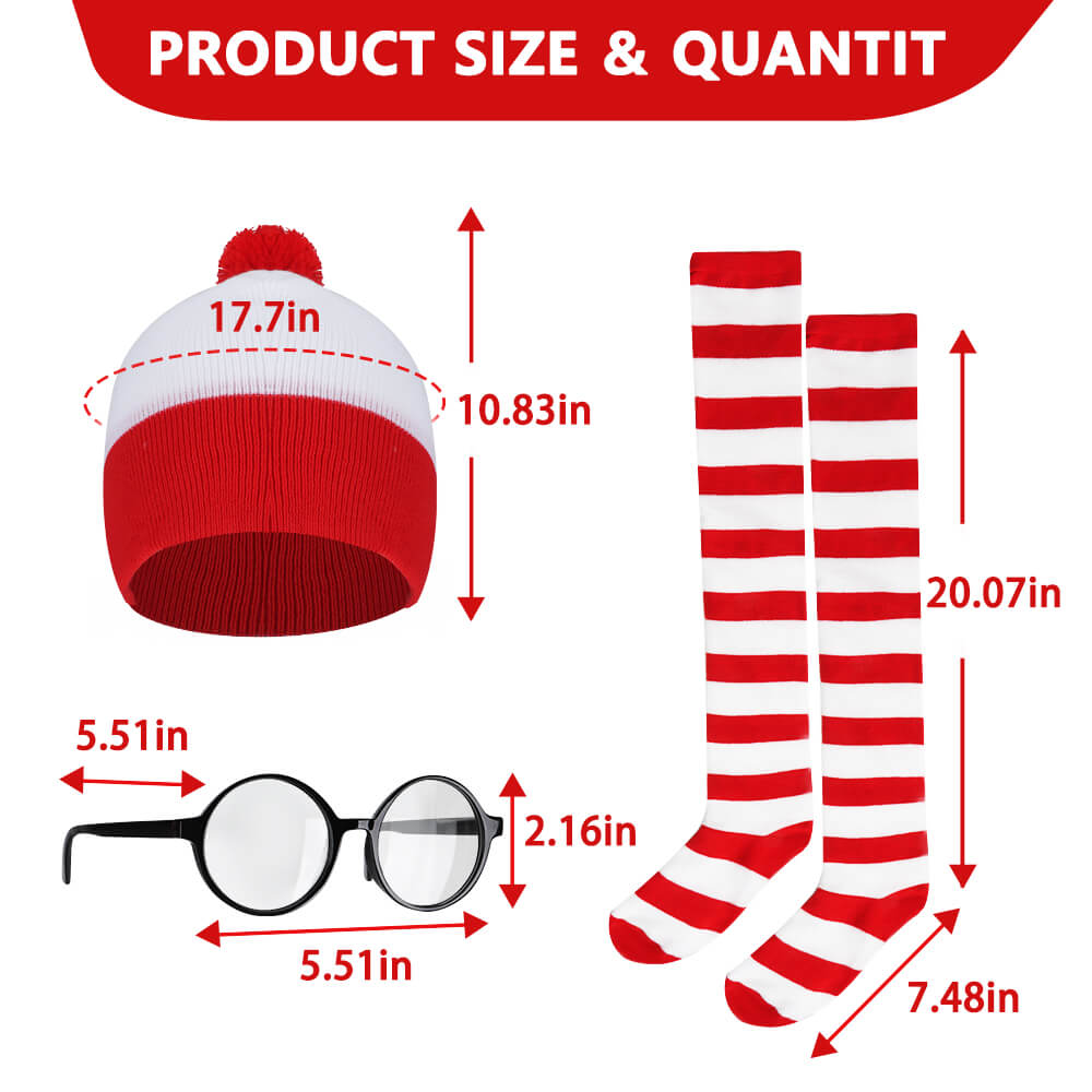 Where's Wally Waldo Cosplay Costume for Women