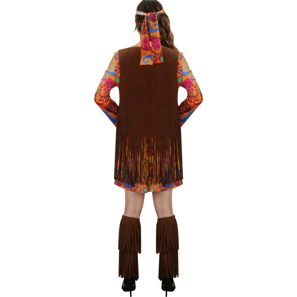 Adults Hippie Halloween Costume 70s Outfits Vikidoky