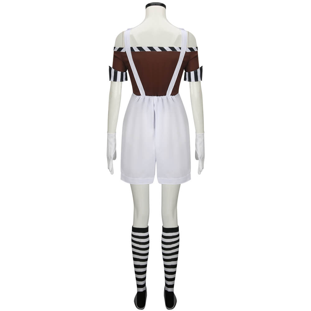 Women's Oompa Loompa Cosplay Costume Wig Willy Wonka Chocolate Factory Vikidoky