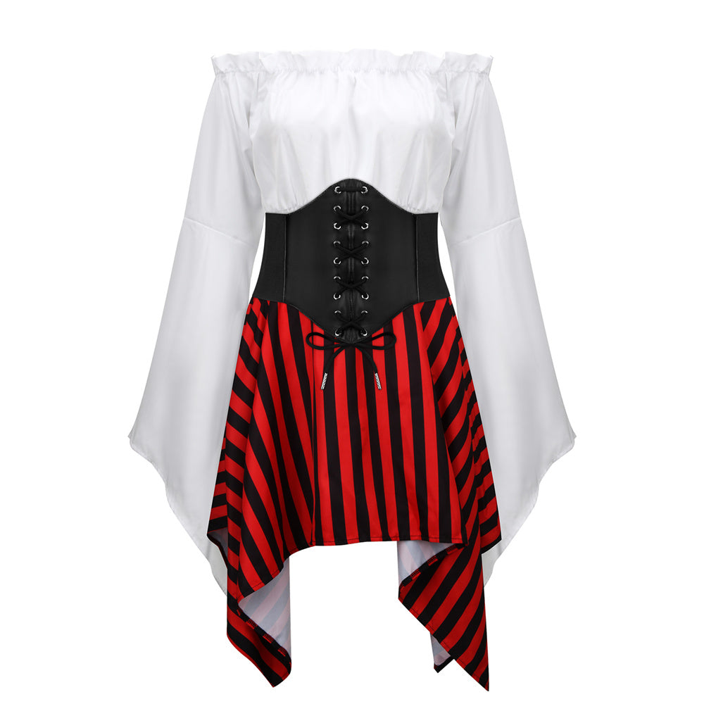 Women's Pirate Costume Cosplay Renaissance Party Outfts Vikidoky