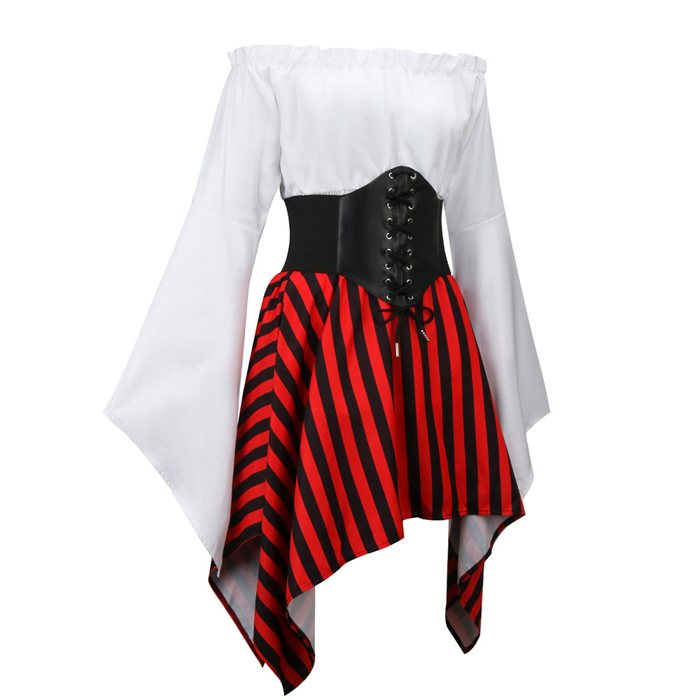 Women's Pirate Costume Cosplay Renaissance Party Outfts Vikidoky