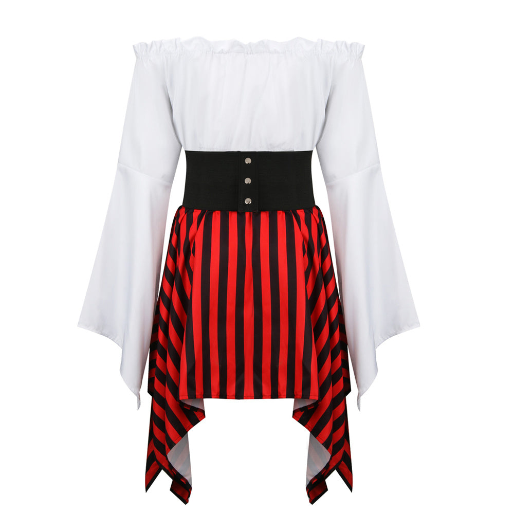 Women's Pirate Costume Cosplay Renaissance Party Outfts Vikidoky