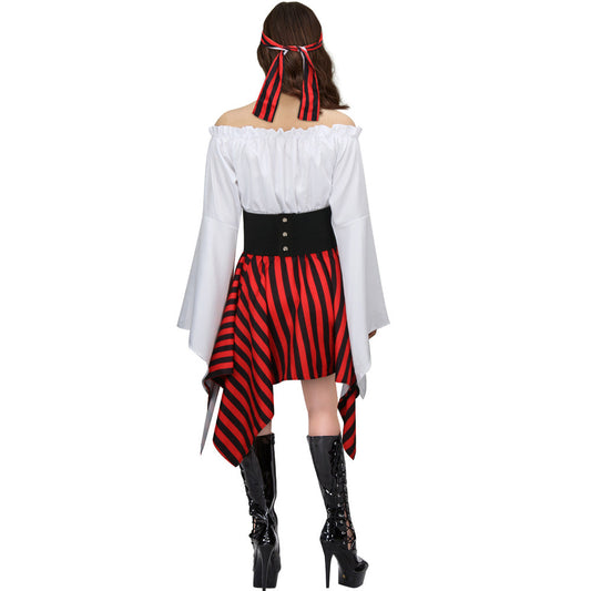 Women's Pirate Costume Cosplay Renaissance Party Outfts Vikidoky