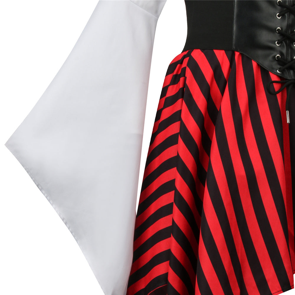Women's Pirate Costume Cosplay Renaissance Party Outfts Vikidoky