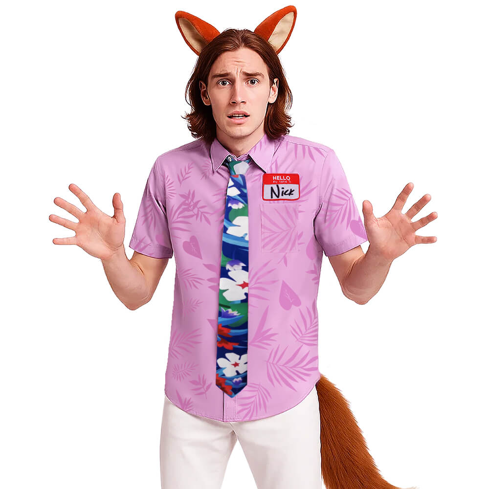 Zootopia 2 Nick Wilde Shirt Tie Cosplay Costume Rise of the Non-Mammalians