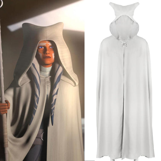 Star Wars The Clone Wars Ahsoka Tano White Cosplay Cape Vikidoky