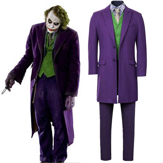 Batman Dark Knight Joker Heath Ledger Arthur Fleck Cosplay Costume Vikidoky
