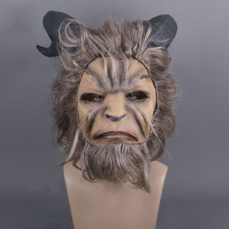 Beauty and the Beast Adam Prince Cosplay Mask with Wig Vikidoky