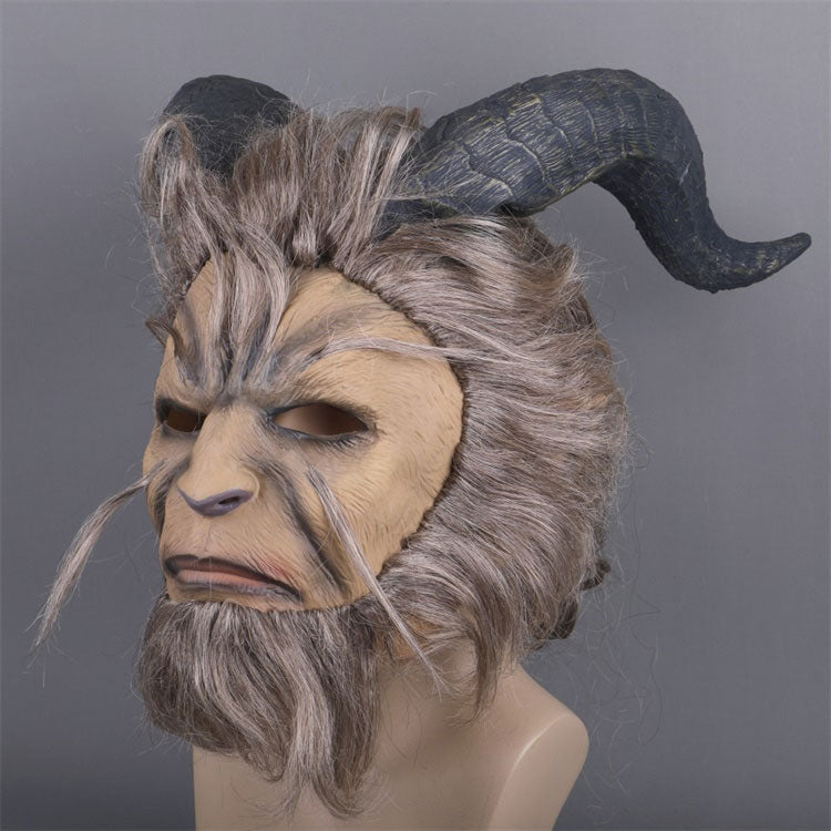 Beauty and the Beast Adam Prince Cosplay Mask with Wig Vikidoky