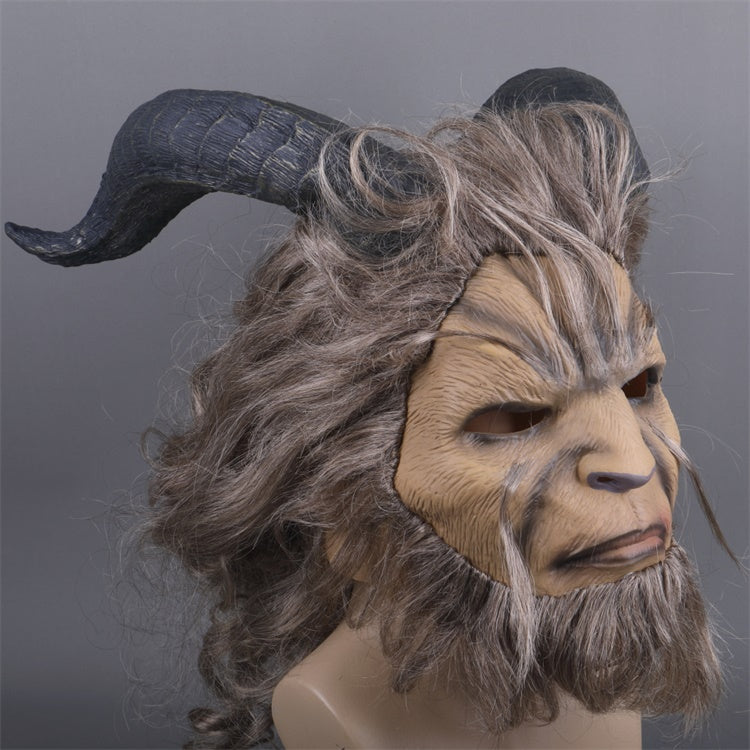 Beauty and the Beast Adam Prince Cosplay Mask with Wig Vikidoky