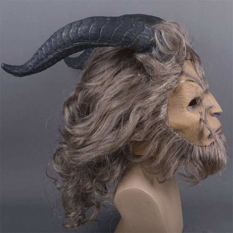Beauty and the Beast Adam Prince Cosplay Mask with Wig Vikidoky