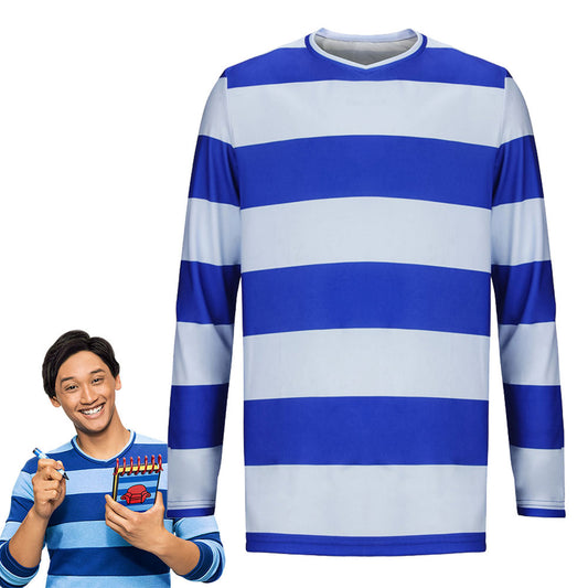 Josh T-Shirt Blue Stripe Blue's Clues & You! Vikidoky