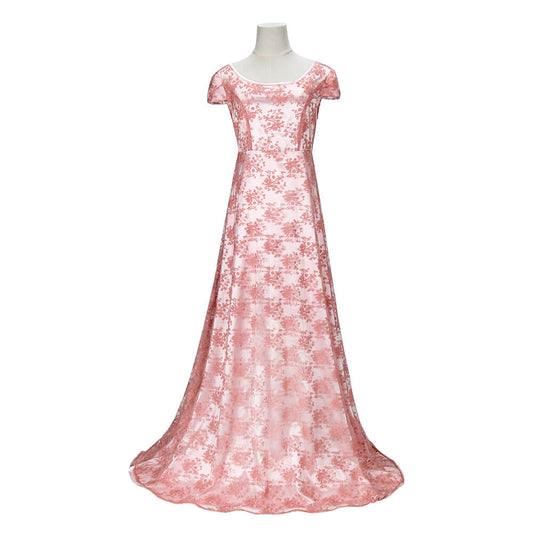 Bridgerton Edwina Sharma Pink Dress Vikidoky