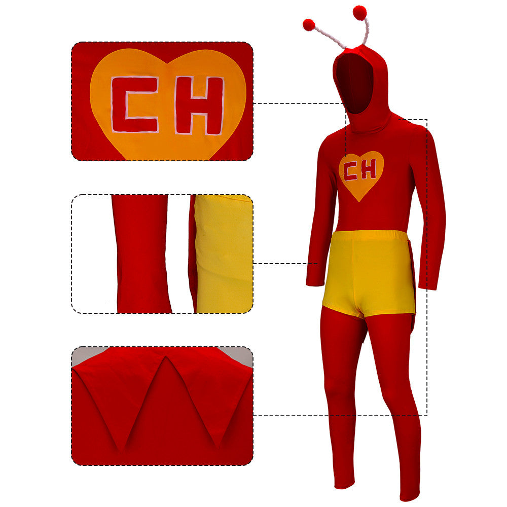 El Chapulín Colorado Superhero Cosplay Costume The Red Grasshopper Vikidoky