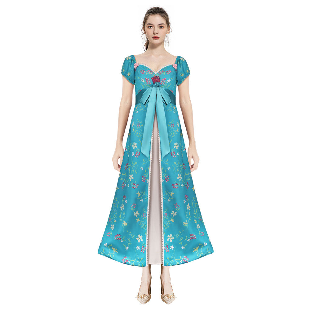 Enchanted Giselle Cosplay Costume Princess Dress Vikidoky