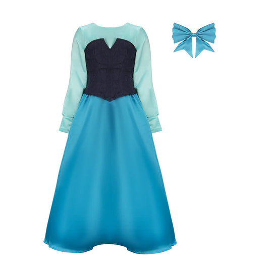 Ariel Blue Dress for Kids The Little Mermaid Cosplay Costume Vikidoky