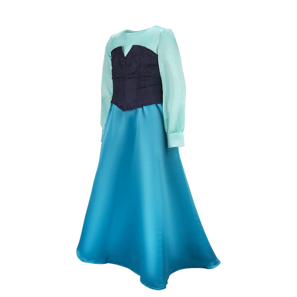 Ariel Blue Dress for Kids The Little Mermaid Cosplay Costume Vikidoky