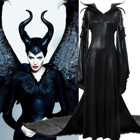 Maleficent 2 Mistress of Evil Angelina Jolie Cosplay Costume (XL-3XL Ready to Ship) Vikidoky